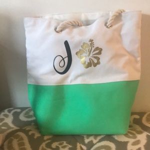 Monogrammed “J” tote bag